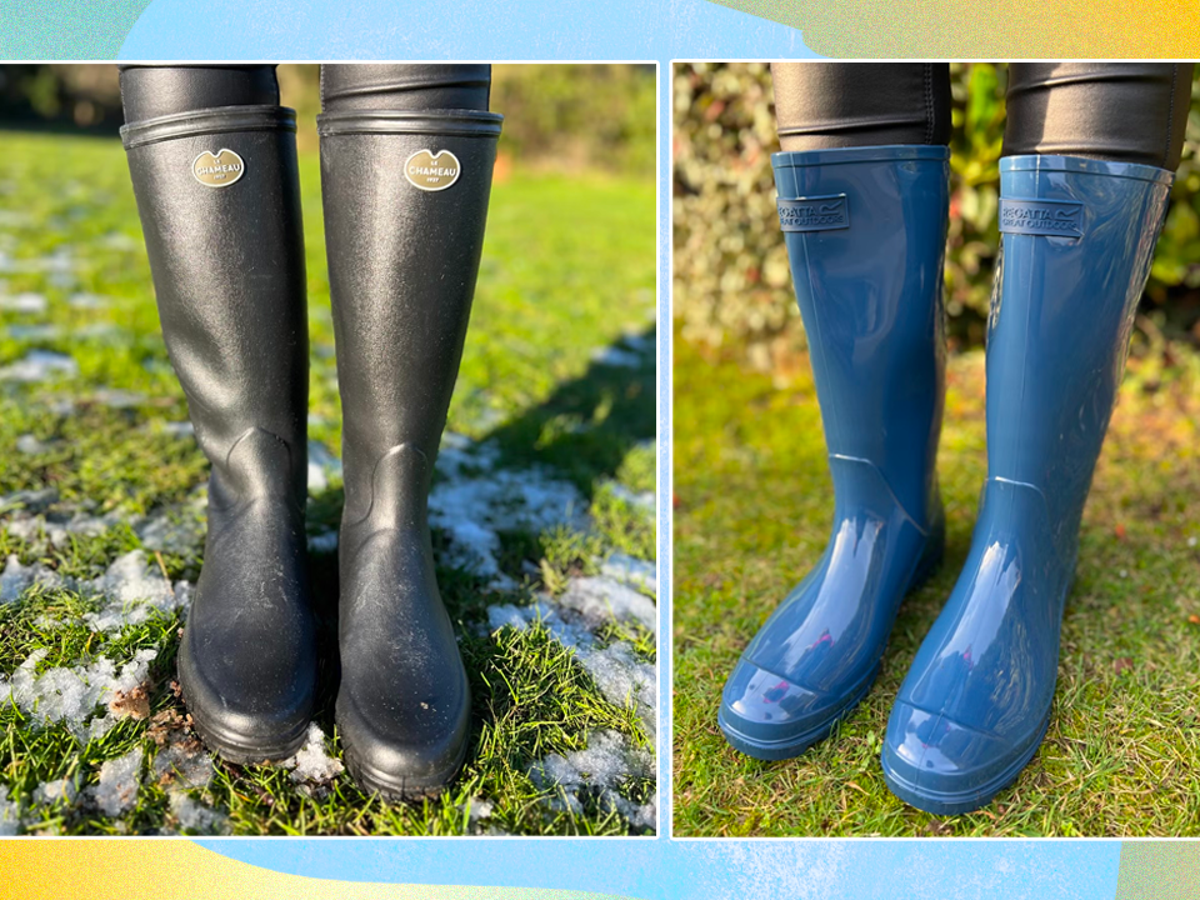 Women wearing top rubber boots